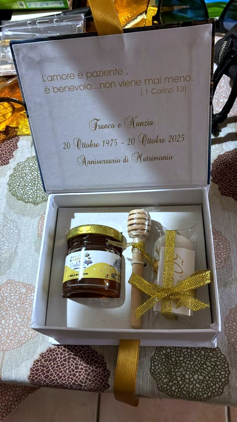 Cofanetto per anniversario di matrimonio con dedica stampata