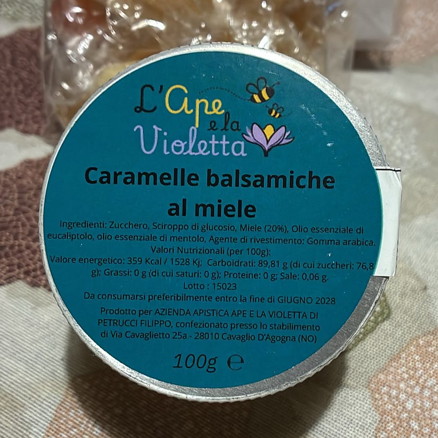 Barattolo di caramelle balsamiche al miele da 100 g