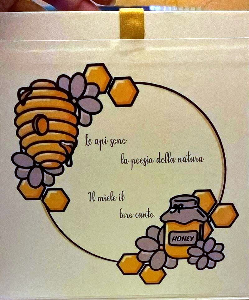 Cofanetto grande foderato in raso con la frase dell'azienda stampata